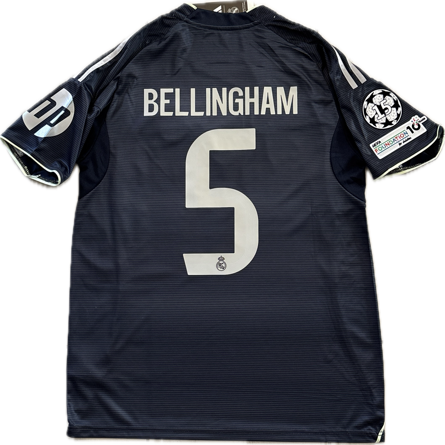 Real Madrid 2025-26 Adidas Mbappe Bellingham Away Jersey with Intercontinental & Champions League Patches