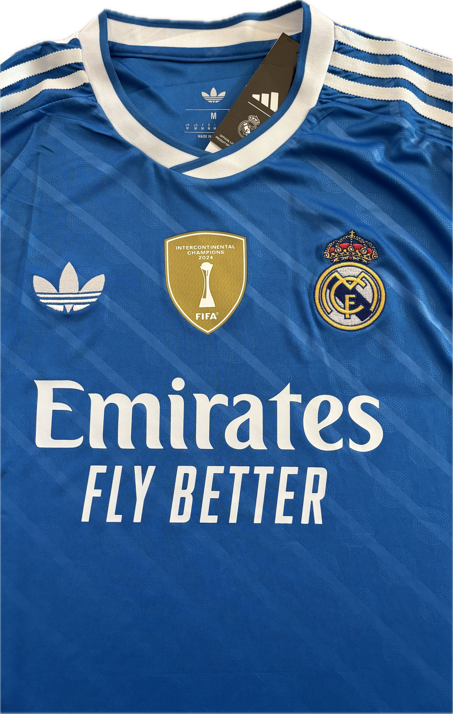 Real Madrid 2025-26 Adidas Originals Jersey with Intercontinental & 15 Champions League Patch