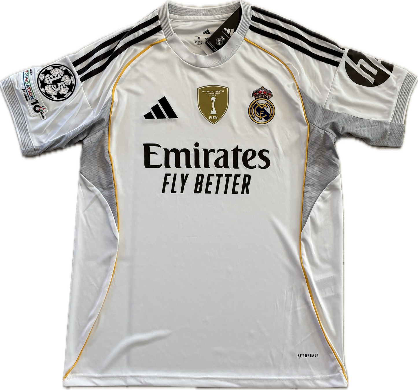 Mbappé #10 Real Madrid 2025-26 Adidas Home Jersey | Intercontinental & 15x Champions League Patches