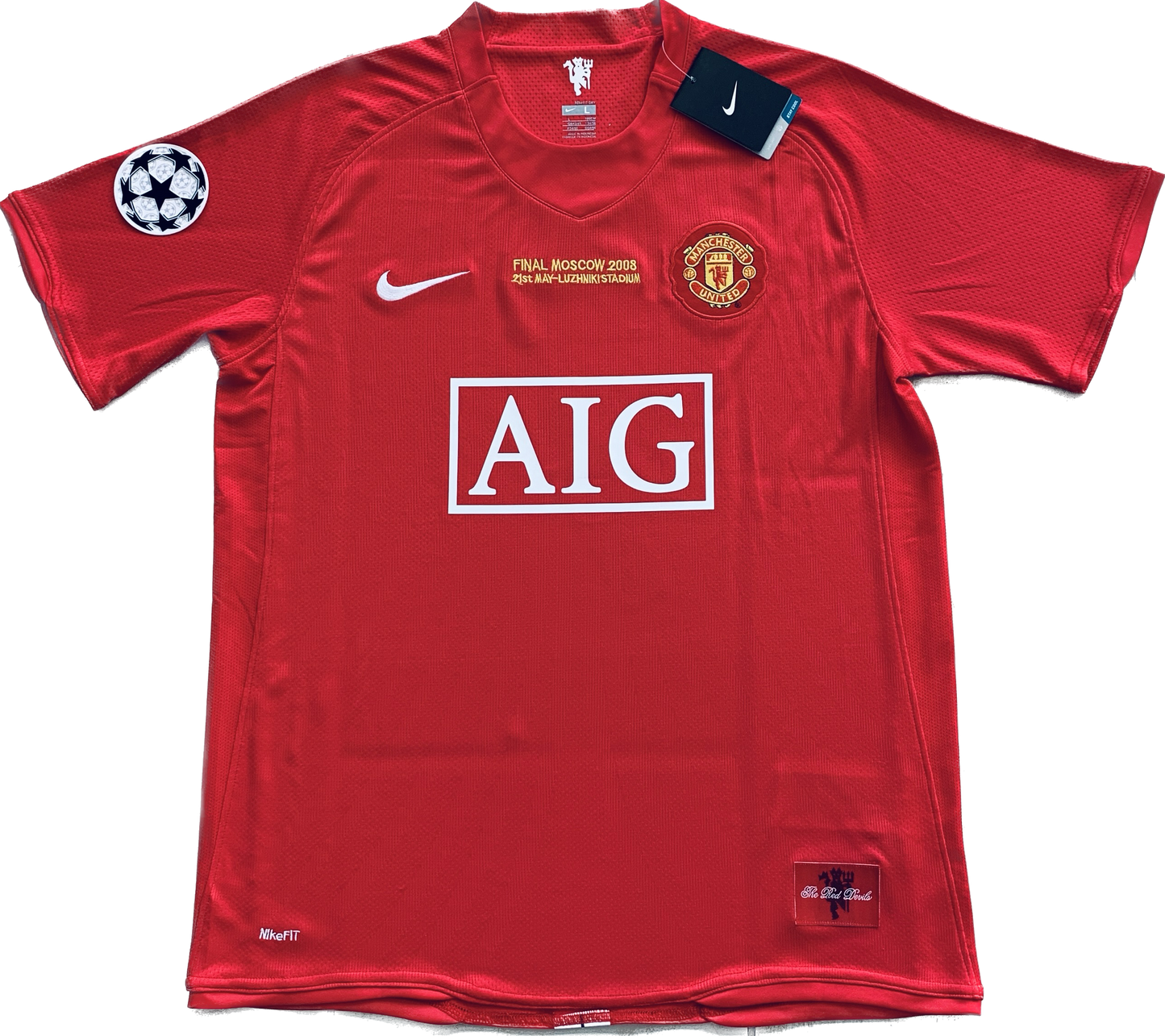 Manchester United 2007/2008 Cristiano Ronaldo Soccer Jersey Home Champions League MENS