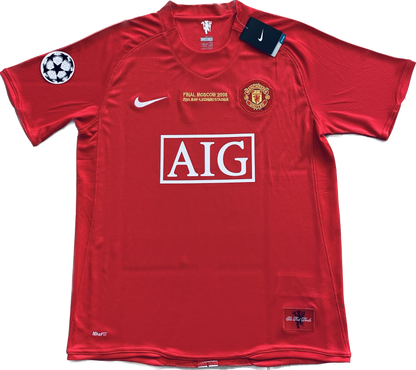 Manchester United 2007/2008 Cristiano Ronaldo Soccer Jersey Home Champions League MENS