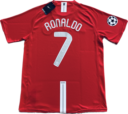 Manchester United 2007/2008 Cristiano Ronaldo Soccer Jersey Home Champions League MENS