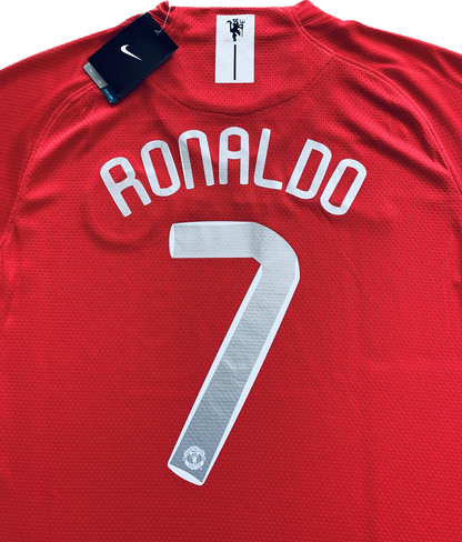 Manchester United 2007/2008 Cristiano Ronaldo Soccer Jersey Home Champions League MENS