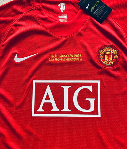 Retro Cristiano Ronaldo #7 2007/2008 UCL Final Manchester United Long Sleeve MENS Jersey UEFA Champions League