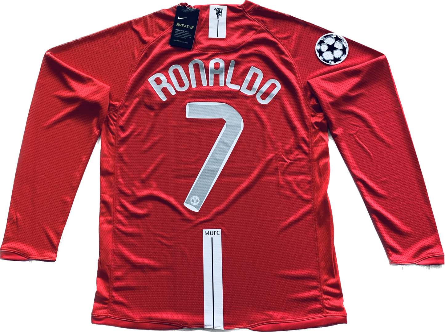 Retro Cristiano Ronaldo #7 2007/2008 UCL Final Manchester United Long Sleeve MENS Jersey UEFA Champions League