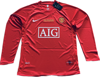 Retro Cristiano Ronaldo #7 2007/2008 UCL Final Manchester United Long Sleeve MENS Jersey UEFA Champions League