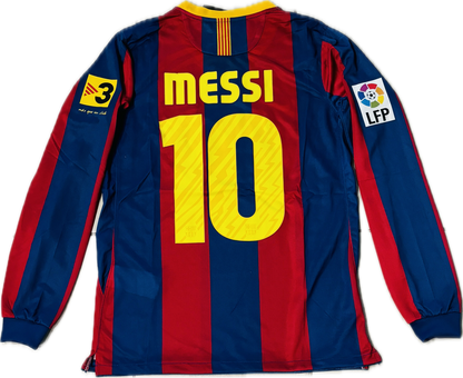 FC Barcelona Nike 2009-2010 Messi #10 Long Sleeve Home Jersey with FIFA Champions Patch