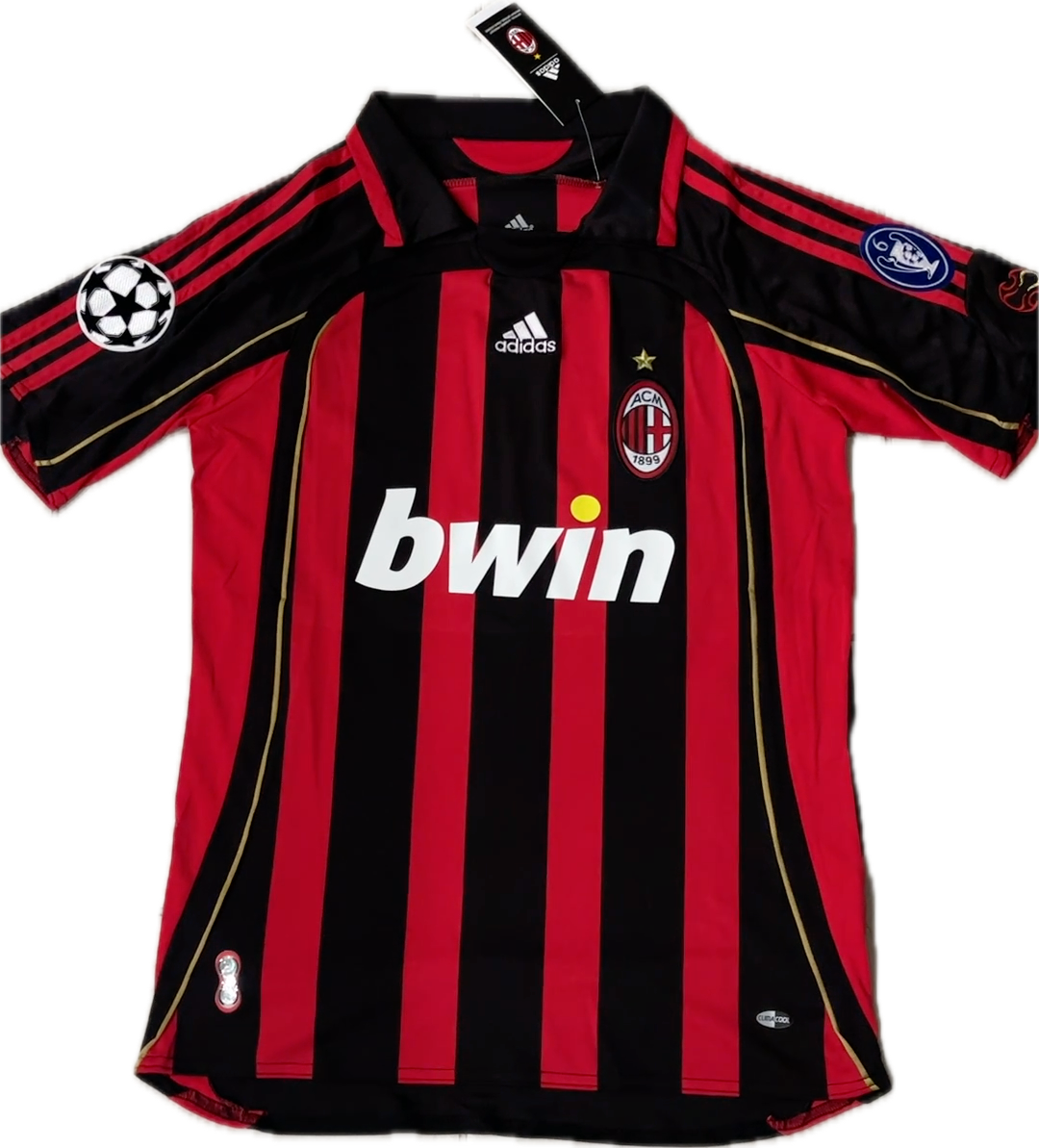 Kaka #22 Jersey AC Milan 2006-07 Retro Football Soccer Jersey Football Champions League Red Black UCL MENS