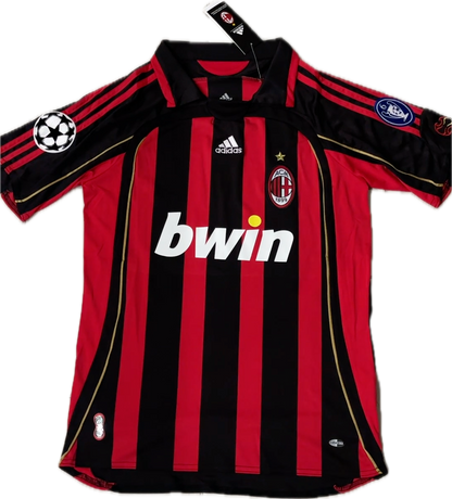 Kaka #22 Jersey AC Milan 2006-07 Retro Football Soccer Jersey Football Champions League Red Black UCL MENS