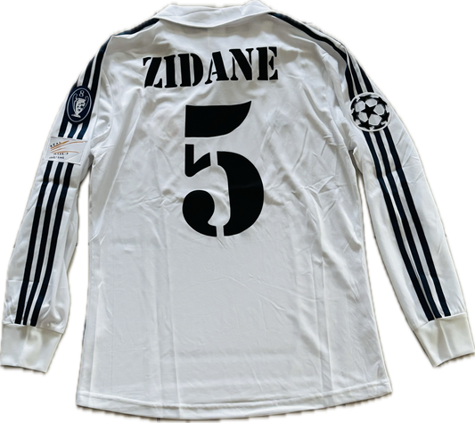 Zidane # 5 Real Madrid 2002-2003 Adidas Retro Classic UCL Long Sleeve Jersey