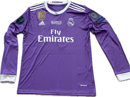 Ronaldo Jersey #7 Madrid 2016-2017 Adidas Real Madrid Long Sleeve Soccer Jersey Champions Cardiff MENS UCL
