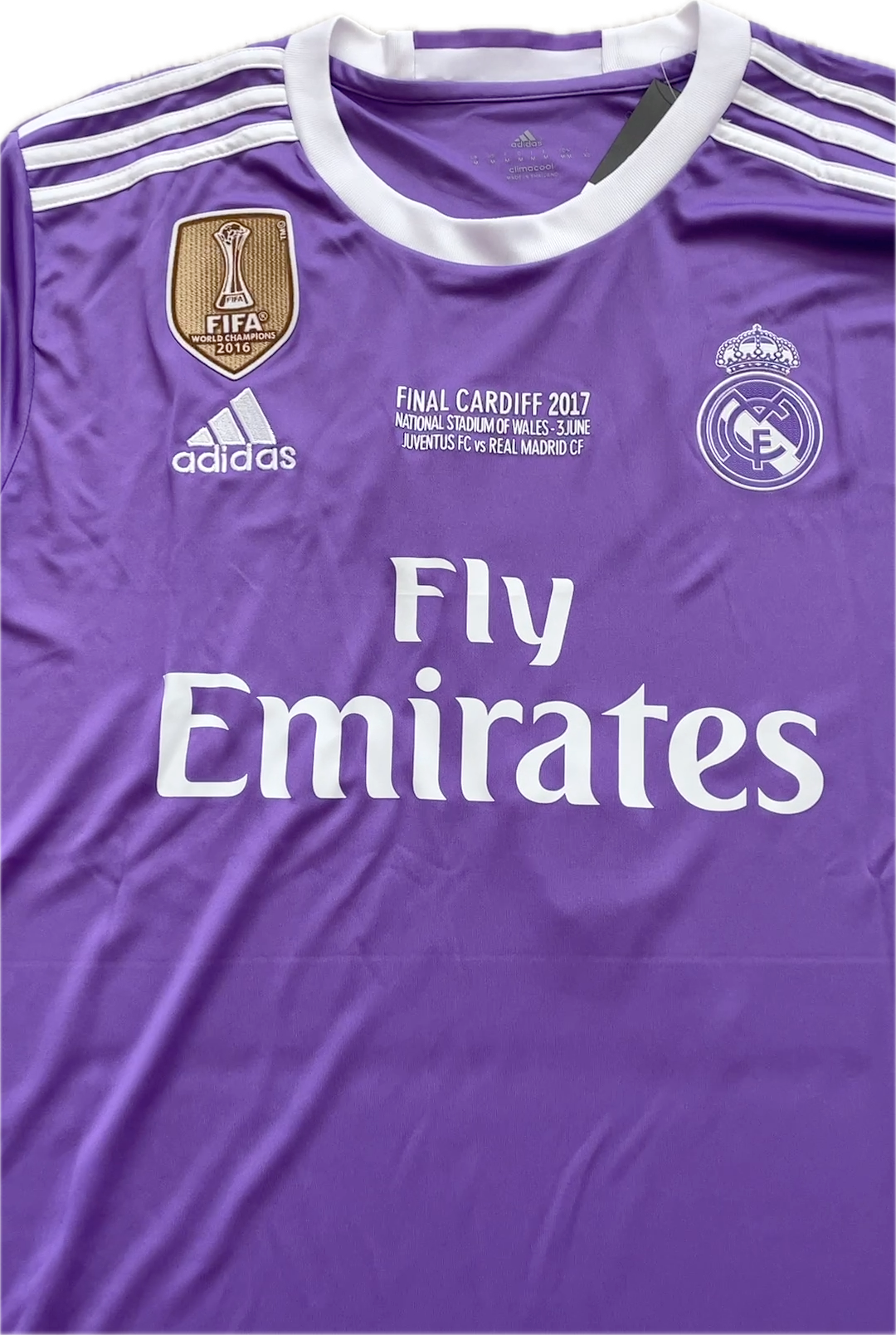 Ronaldo Jersey #7 Madrid 2016-2017 Adidas Real Madrid Long Sleeve Soccer Jersey Champions Cardiff MENS UCL