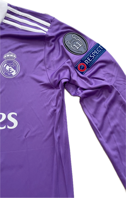 Ronaldo Jersey #7 Madrid 2016-2017 Adidas Real Madrid Long Sleeve Soccer Jersey Champions Cardiff MENS UCL