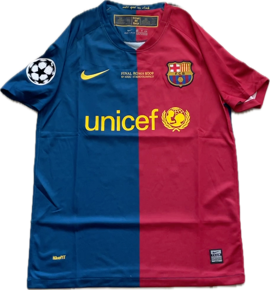 Messi #10 FC Barcelona 2009 Final Roma Champions League Football Soccer Jersey MENS