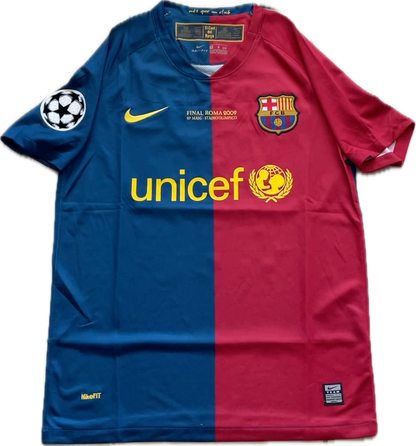 Messi #10 FC Barcelona 2009 Final Roma Champions League Football Soccer Jersey MENS