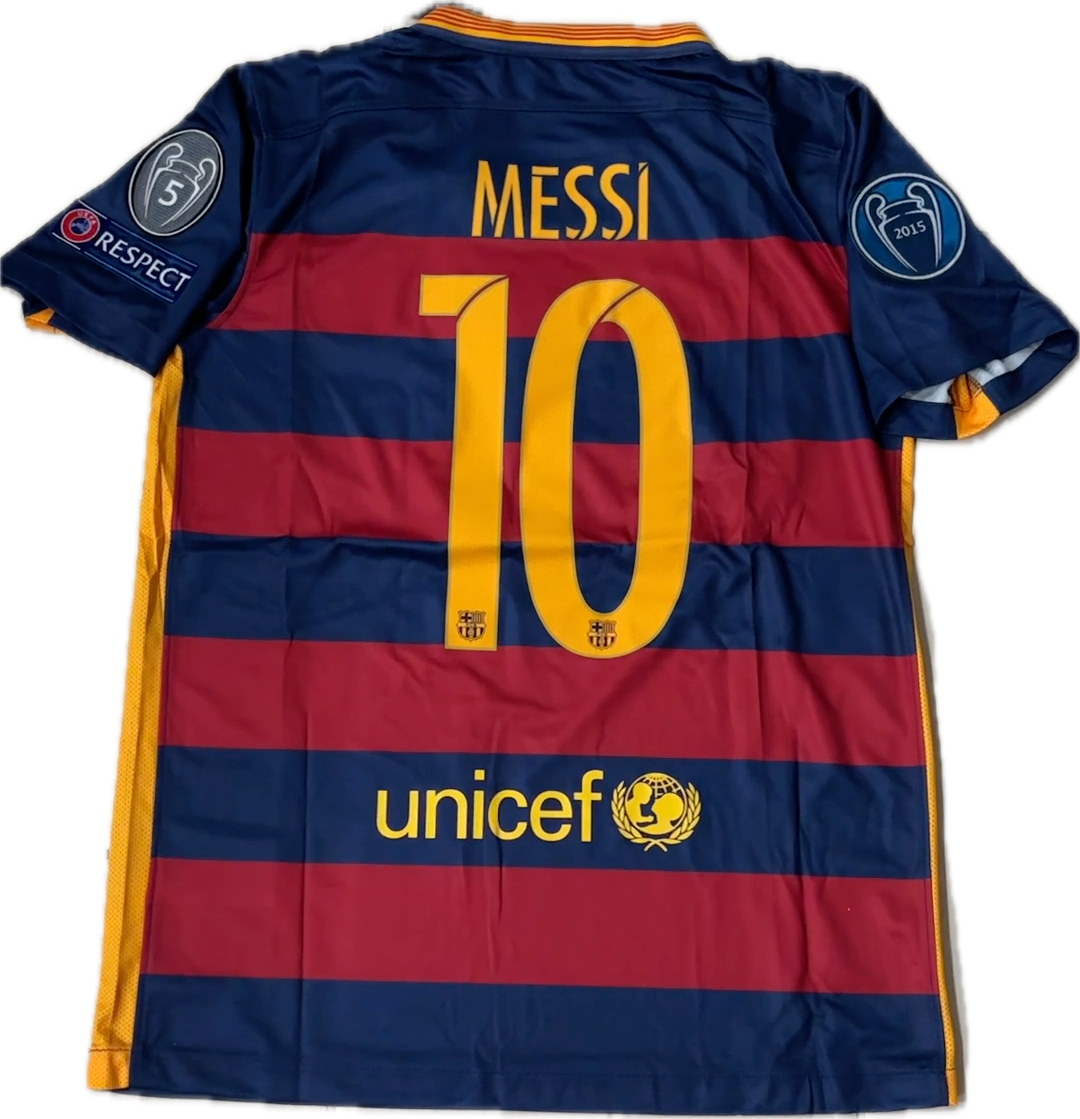 Messi 10 FC Barcelona 2015 Nike Final Champions League Football Soccer Jersey