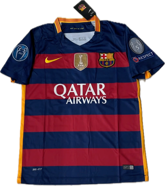 Messi #10 FC Barcelona 2015 Final Champions League Football Soccer Jersey