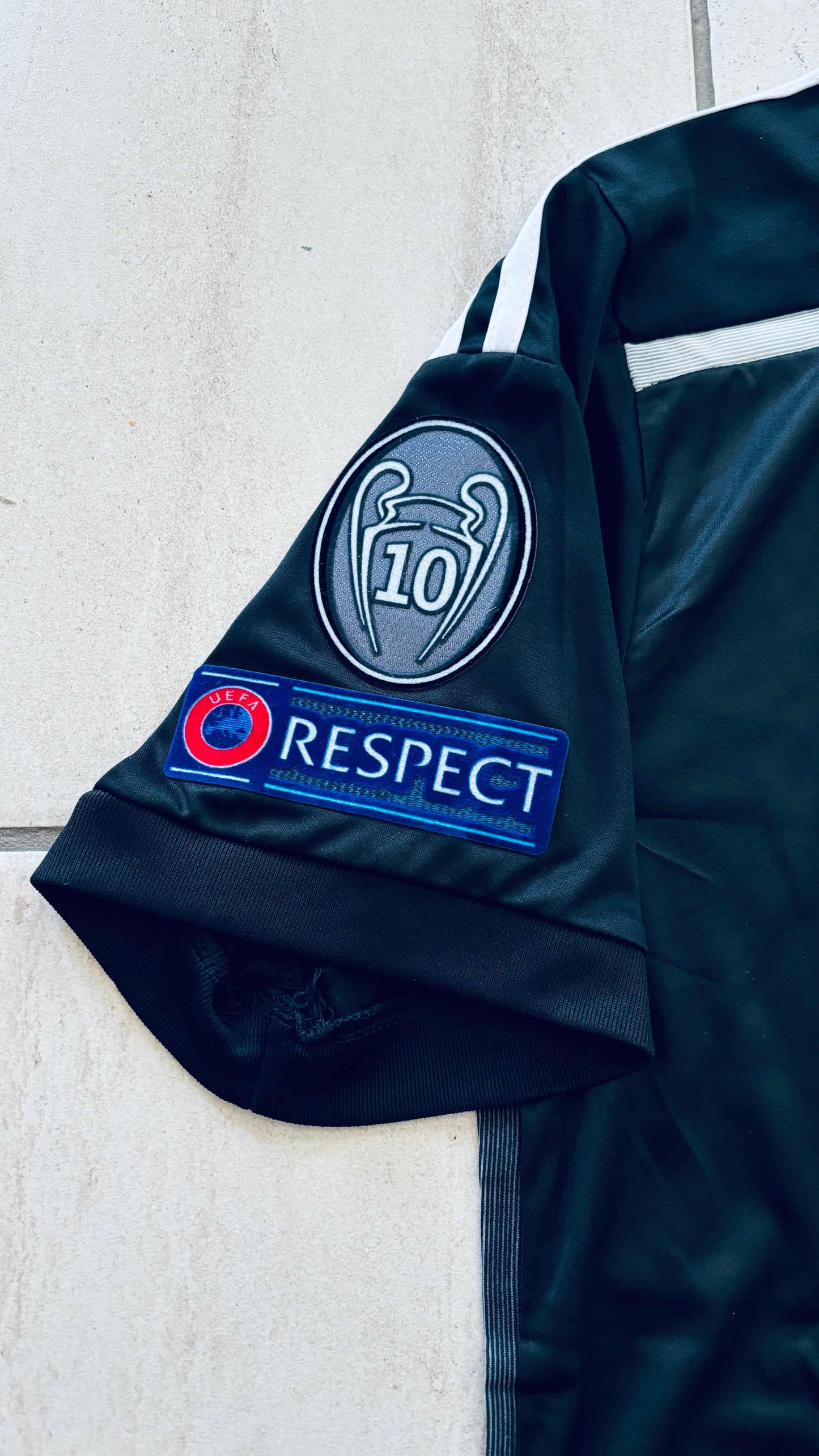 Cristiano Ronaldo 7 Real Madrid Adidas Retro 2014-15 Yamamoto Dragon Black Third Soccer Jersey Champions League Edition Mens