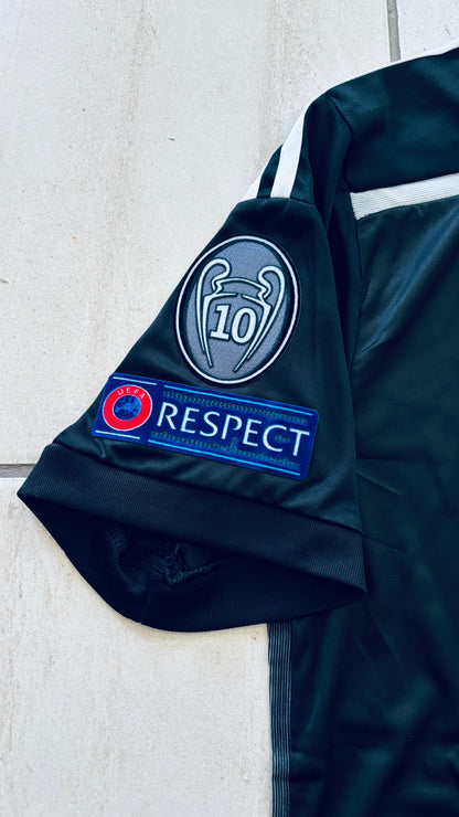 Cristiano Ronaldo 7 Real Madrid Adidas Retro 2014-15 Yamamoto Dragon Black Third Soccer Jersey Champions League Edition Mens
