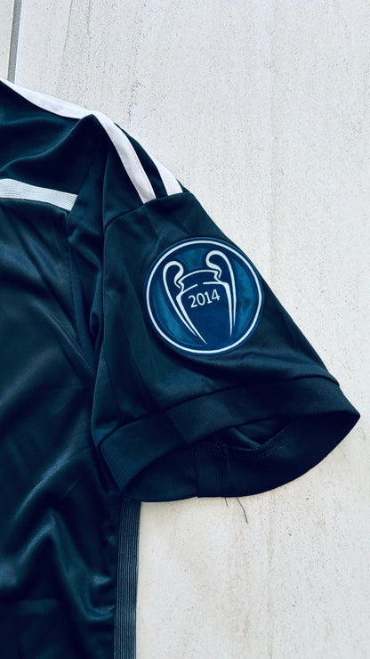 Cristiano Ronaldo 7 Real Madrid Adidas Retro 2014-15 Yamamoto Dragon Black Third Soccer Jersey Champions League Edition Mens