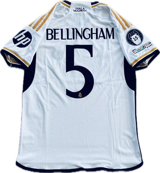Jude Bellingham 5 Real Madrid 2023/24 Home Jersey 15 champions league White UCL champions league Soccer jersey