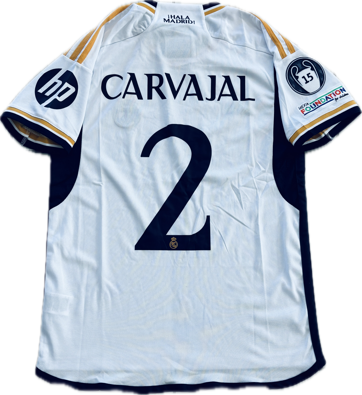 Dani Carvajal #2 Real Madrid 2023/24 Home Jersey 15 champions league White UCL champions league Soccer jersey
