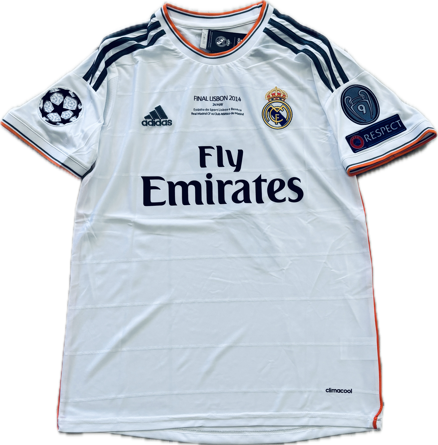 Cristiano Ronaldo 2014 Real Madrid Adidas White Lisbon Final 9 UCL champions league Soccer MENS