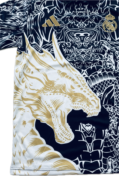 Kylian Mbappe Madrid  Home Jersey Gold Dragon champions league Soccer