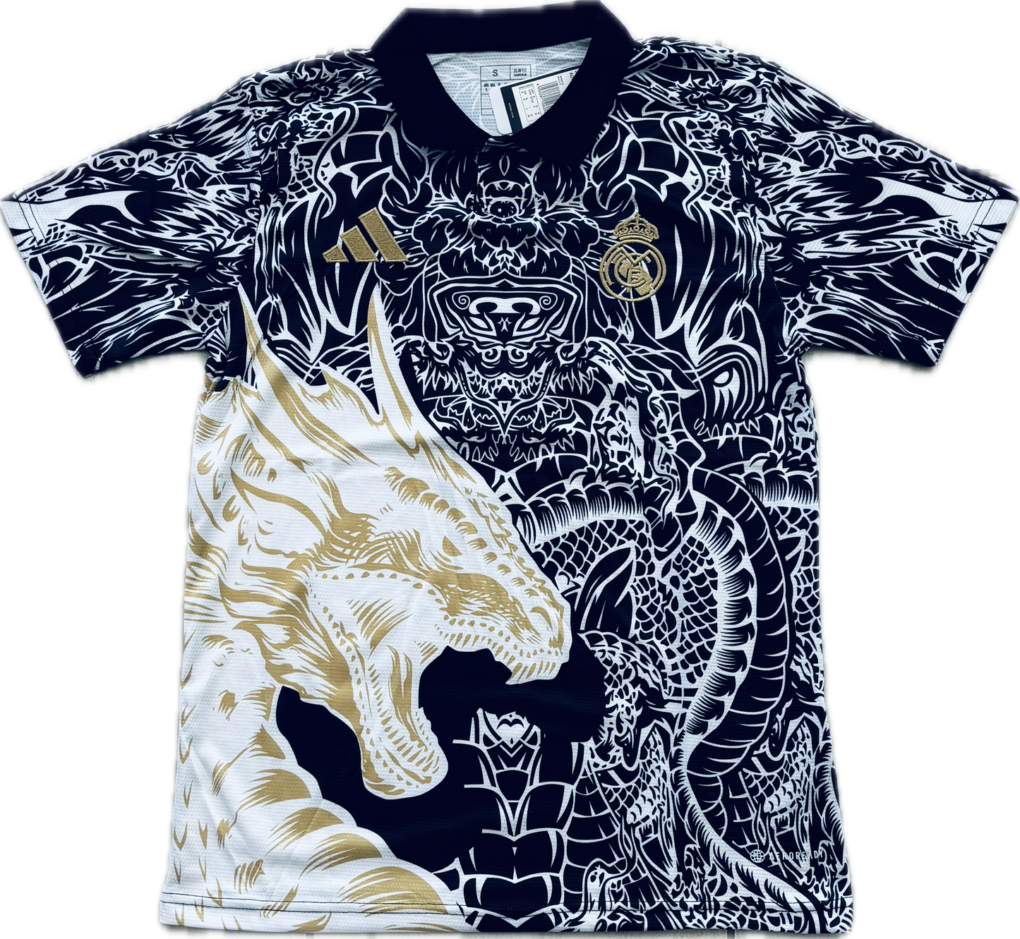 Kylian Mbappe Madrid  Home Jersey Gold Dragon champions league Soccer