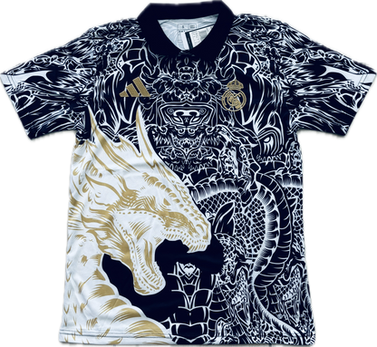 Kylian Mbappe Madrid  Home Jersey Gold Dragon champions league Soccer