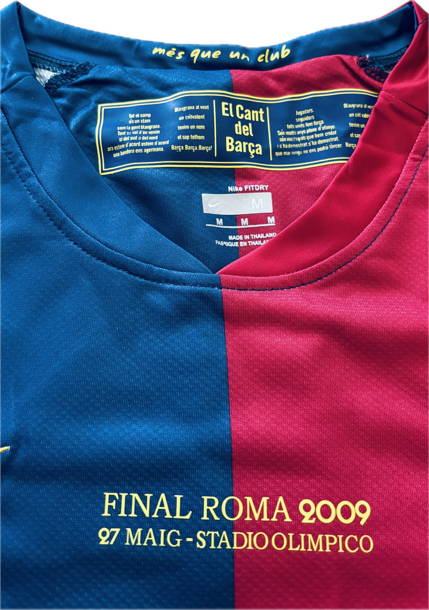 Messi 10 FC Barcelona 2009 Nike Final Roma Champions League Long Sleeve Football Soccer Jersey MENS