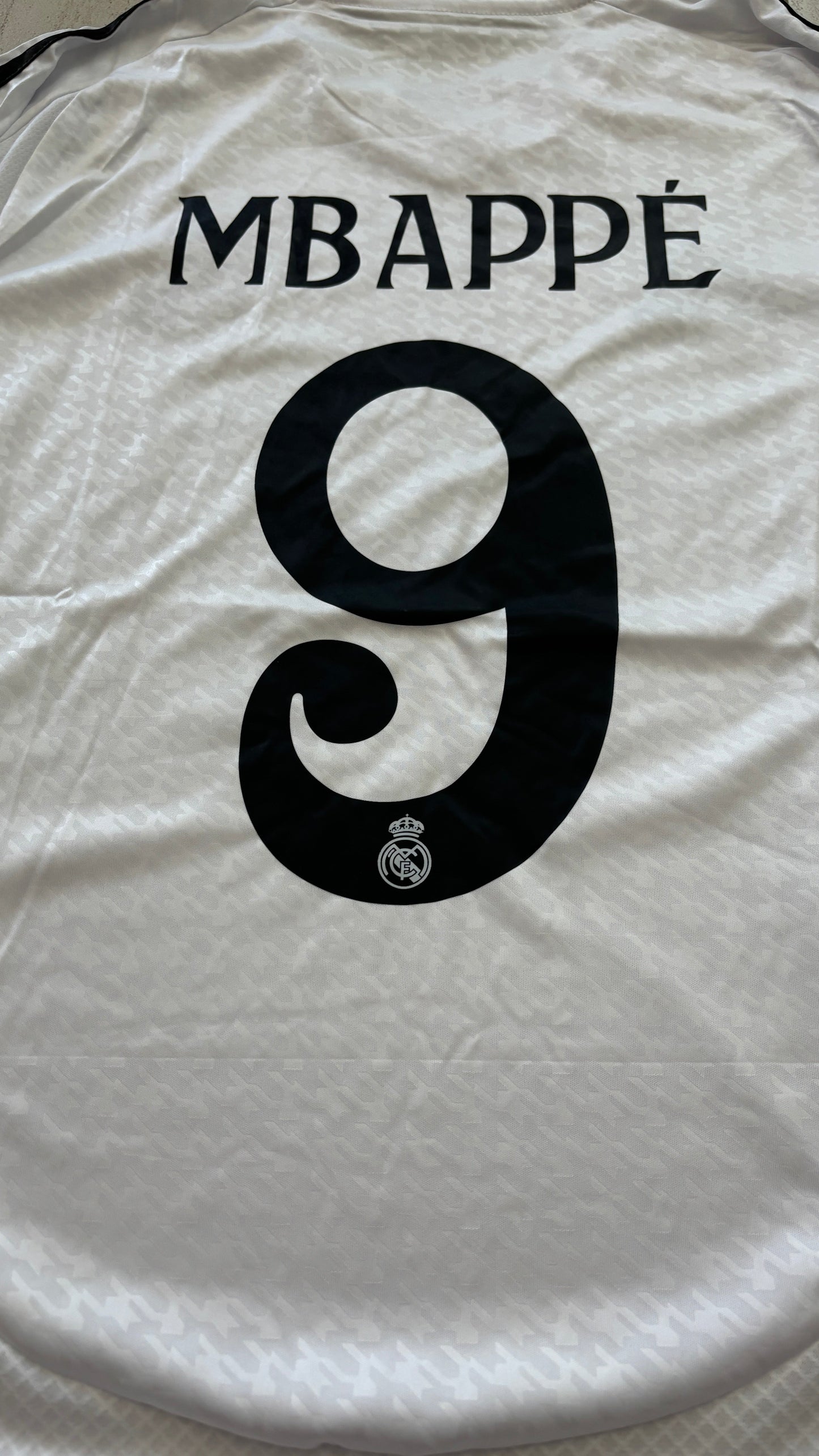 Kylian Mbappe #9 Real Madrid 2023/24 Home Jersey 15 champions league White UCL MENS champions league Soccer jersey