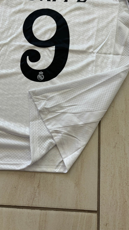 Kylian Mbappe #9 Real Madrid 2023/24 Home Jersey 15 champions league White UCL MENS champions league Soccer jersey