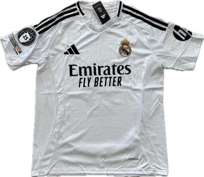Kylian Mbappe #9 Real Madrid 2023/24 Home Jersey 15 champions league White UCL MENS champions league Soccer jersey