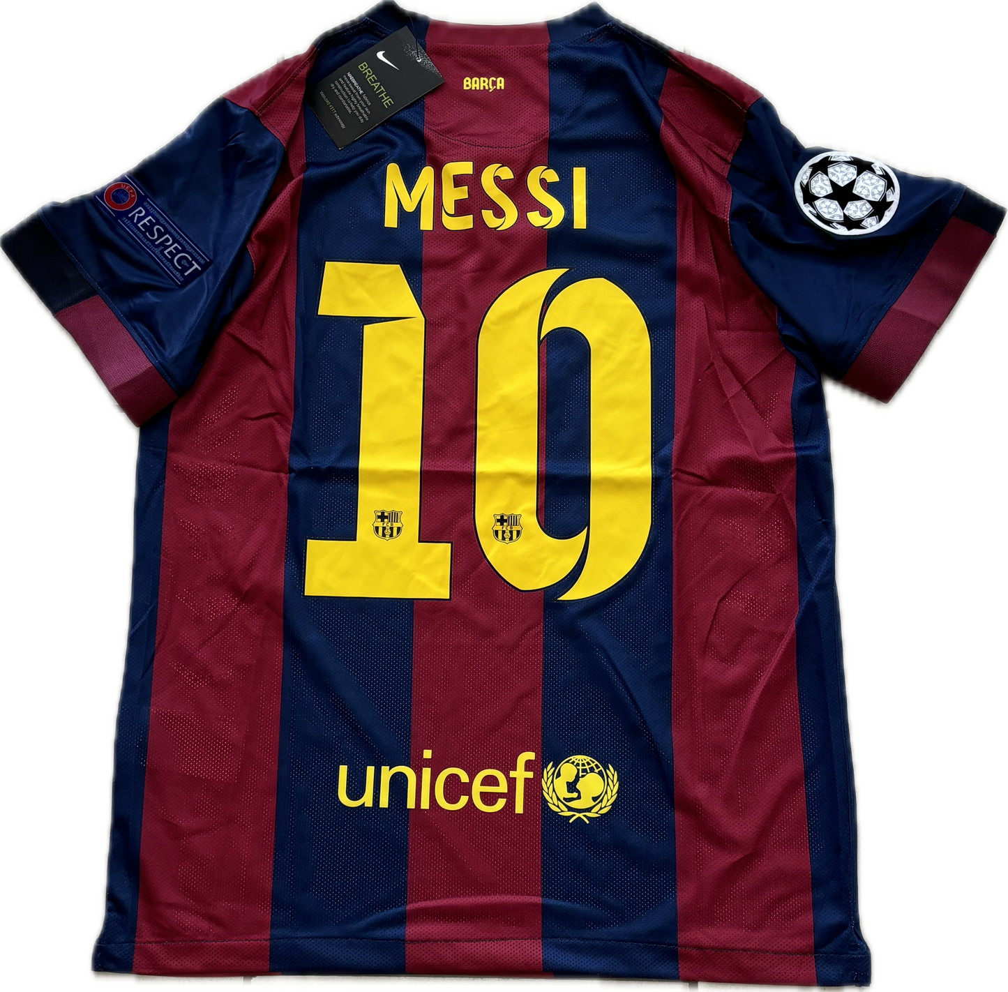 Messi #10 FC Barcelona Nike 2015 Final Berlin Champions League Football Soccer Jersey