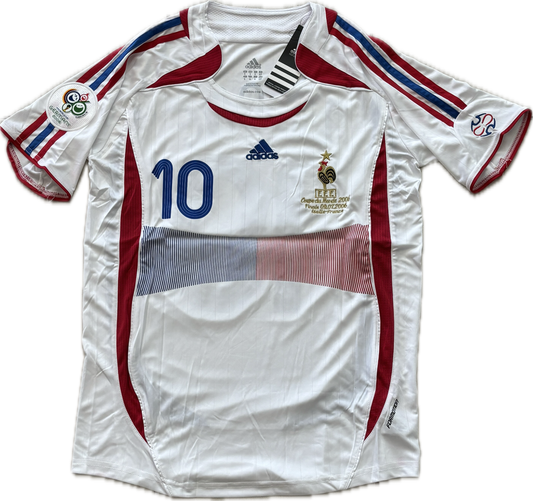 2006 Adidas France World Cup Zinedine Zidane  #10 MENS Jersey Shirt Away Kit Vinatge Retro Embroidered Gold