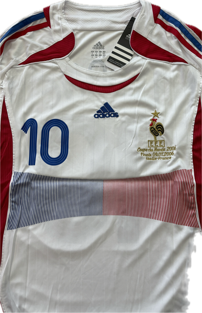 2006 France World Cup Zinedine Zidane #10 MENS Jersey Shirt Away Kit Vinatge Retro