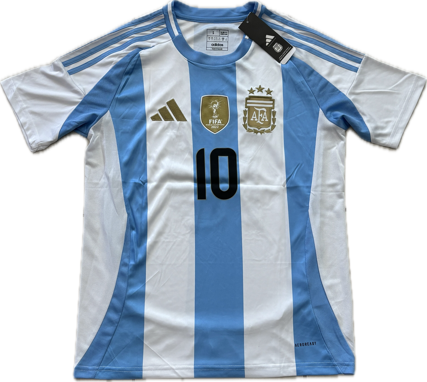 Argentina Messi 10 Adidas FIFA 3 Star World Cup Star 2024 Copa Gold Jersey MENS