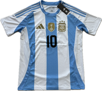 Argentina Messi 10 Adidas FIFA 3 Star World Cup Star 2024 Copa Gold Jersey MENS