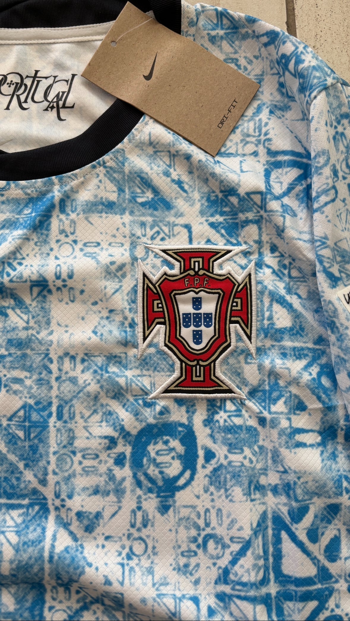 Cristiano Ronaldo #7 Euro Portugal Short Sleeve MENS White Graffiti Jersey UEFA Champions League