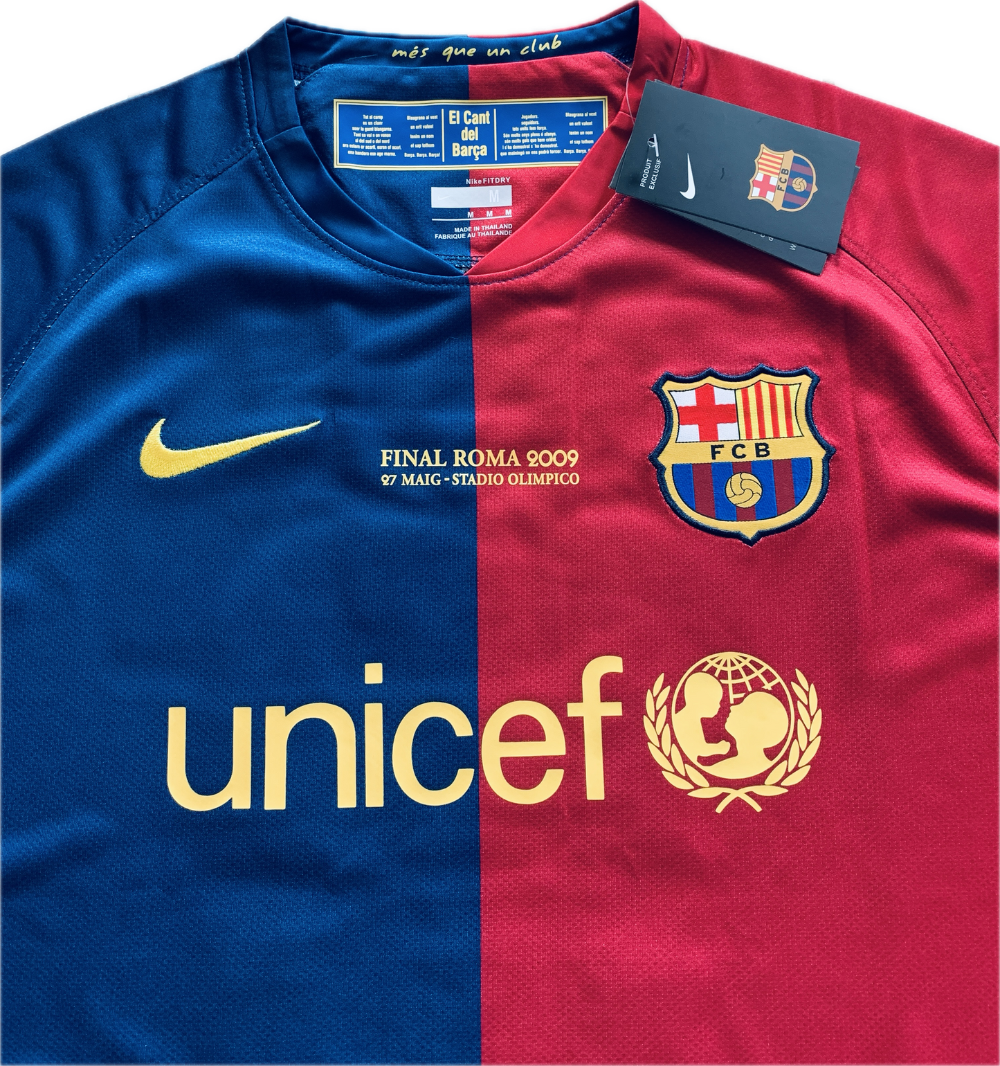 Messi #10 FC Barcelona 2009 Final Roma Champions League Football Soccer Jersey MENS