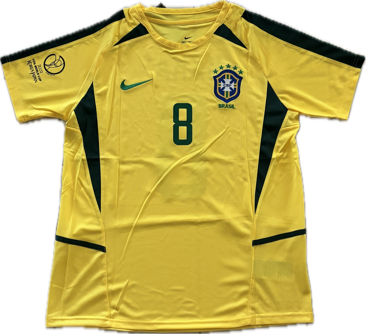 Kaka #8 Brazil National Football Team Yellow 2002 World Cup Soccer Jersey