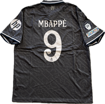 Kylian Mbappe #9 Real Madrid 2023/24 Home Jersey champions league Black third MENS Soccer jersey