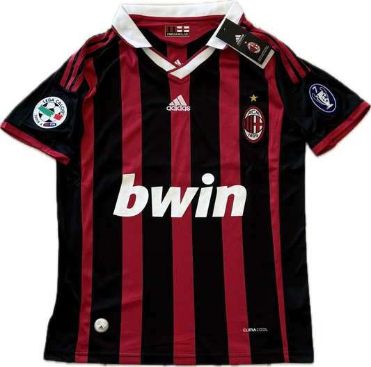 Ronaldinho #80 Jersey AC Milan 2008/2009 Retro Football Soccer Jersey Football Champions League Red Black UCL MENS