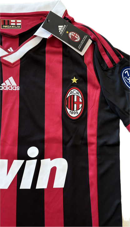 Ronaldinho #80 Jersey AC Milan 2008/2009 Retro Football Soccer Jersey Football Champions League Red Black UCL MENS