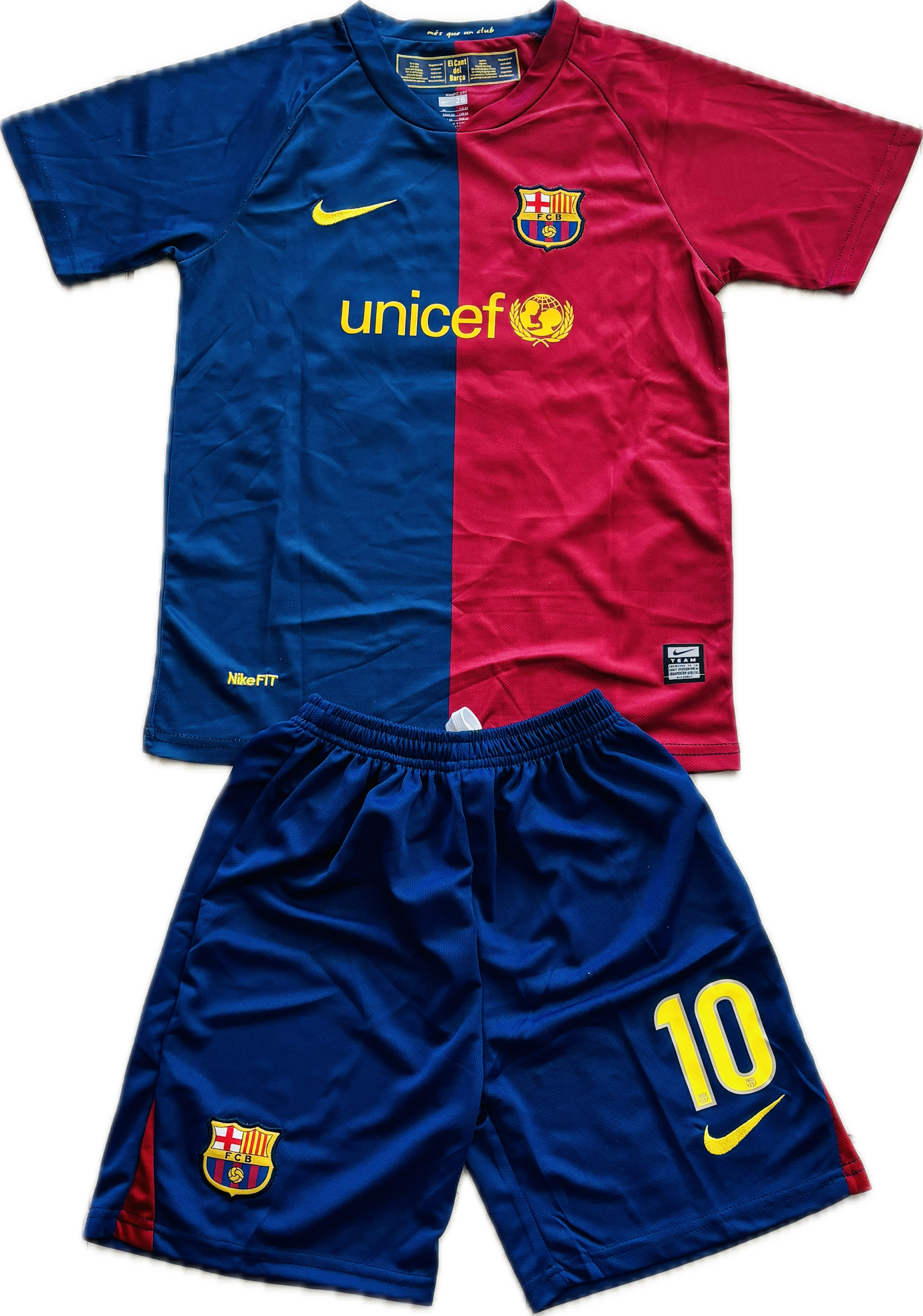 Messi 10 FC Barcelona 2009 Nike Final Roma Champions League Football Soccer Jersey Youth Kids