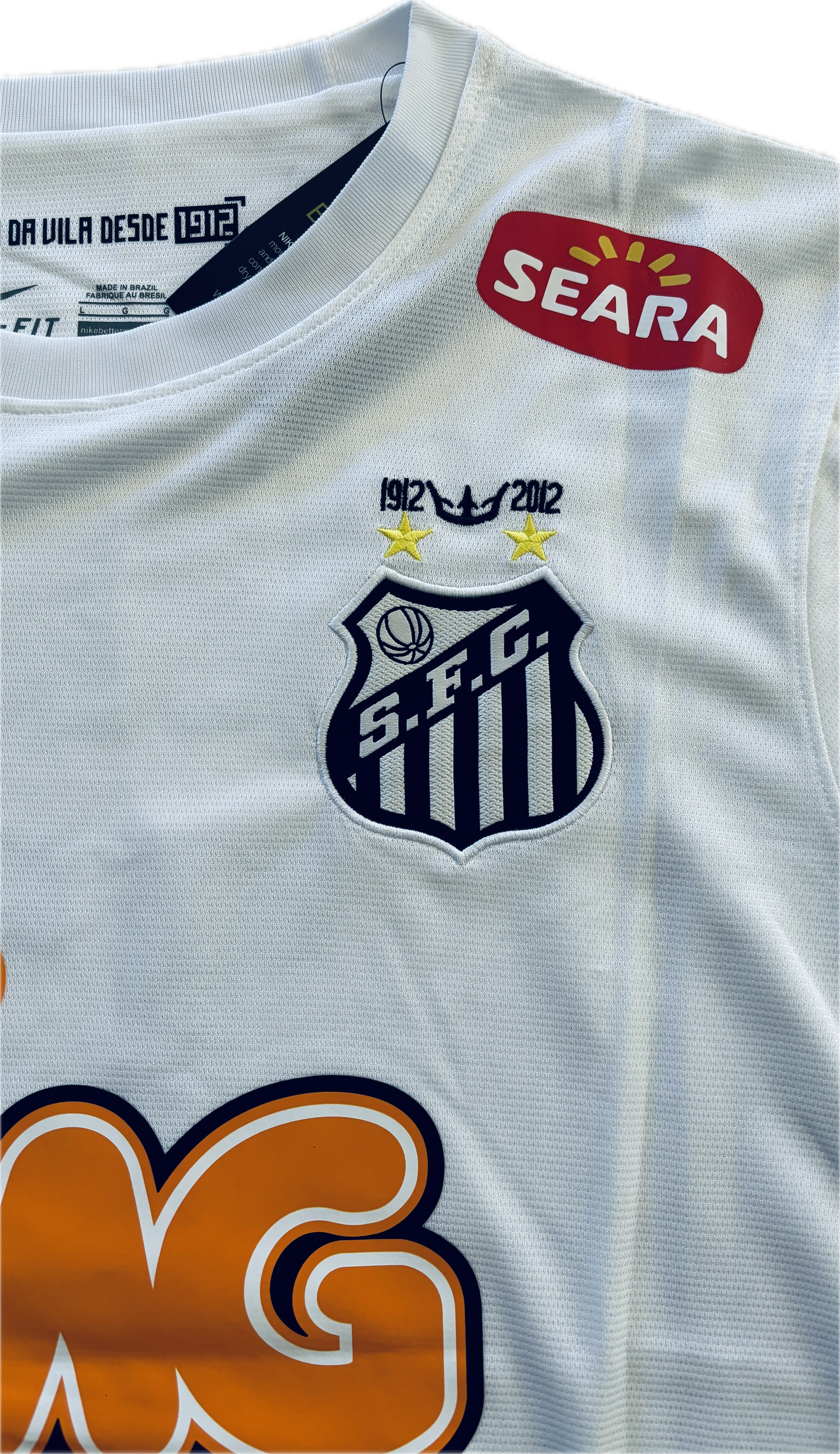 Neymar JR#11 Santos FC Soccer Jersey Classic White Football Shirt Long Sleeve MENS