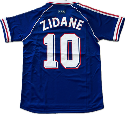 France World Cup 1998 Zinedine Zidane #10  MENS Jersey Shirt Away Kit Vinatge Retro Brazil FFF
