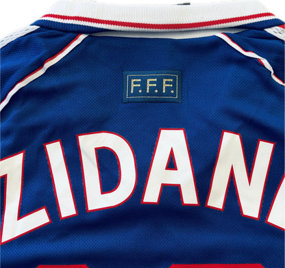 France World Cup 1998 Zinedine Zidane #10  MENS Jersey Shirt Away Kit Vinatge Retro Brazil FFF