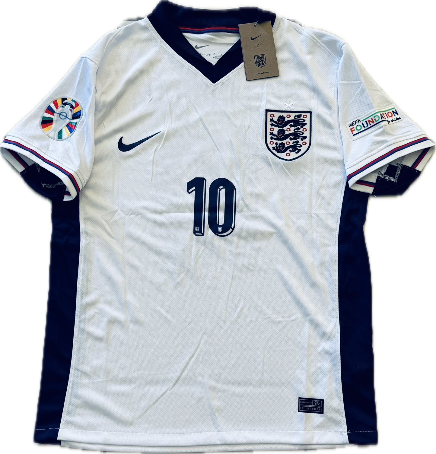 Jude Bellingham #10 England Home Jersey with UEFA Foundation Patch MENS